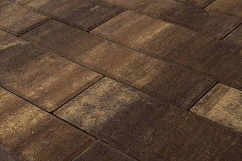 Тротуарная плитка Braer Premium Домино каштан частичный прокрас 640/480/360/280х160/120х60 мм рис 1