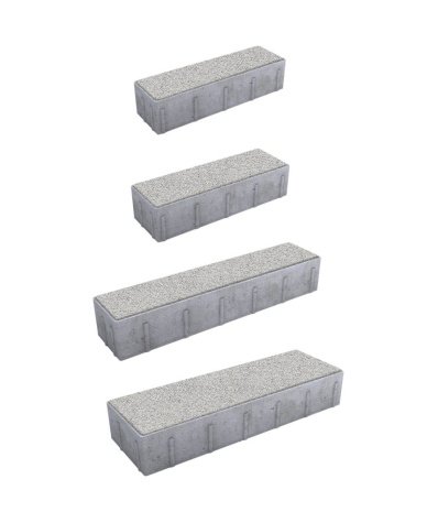 Тротуарная плитка Выбор Паркет Гранит белый частичный прокрас 300/400/500/600/700х100/150х80 мм рис 2