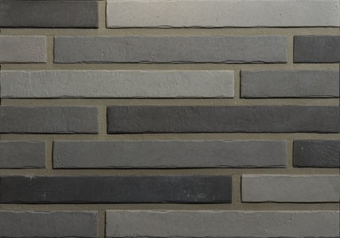 Искусственный камень плоский Lifebrick Лонг 200 mix серый рис 1