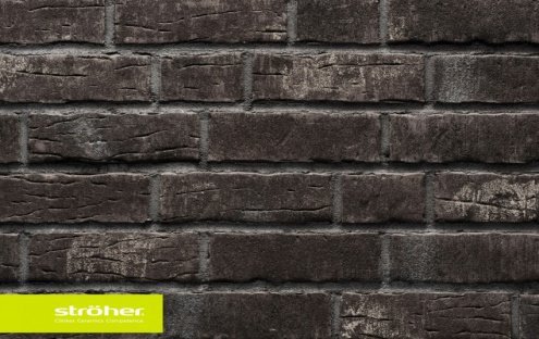 Клинкерная плитка Stroeher Steinlinge 7370 376 platinschwarz 240х71х14 мм плоский элемент рис 1
