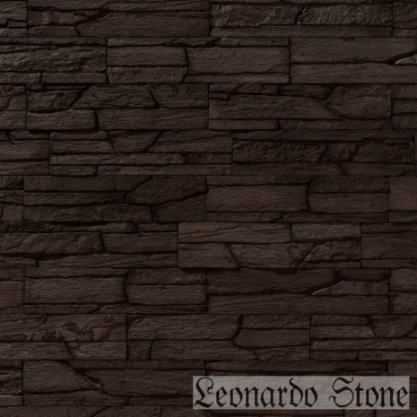 Искусственный камень плоский Leonardo Stone Шамони 708 черный рис 1