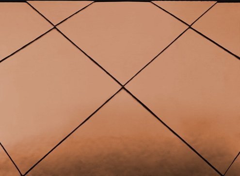 Гибкая битумная черепица гонт Haussman Rhombus Plus коричневый оксидированная медь 1000х340 мм рис 1