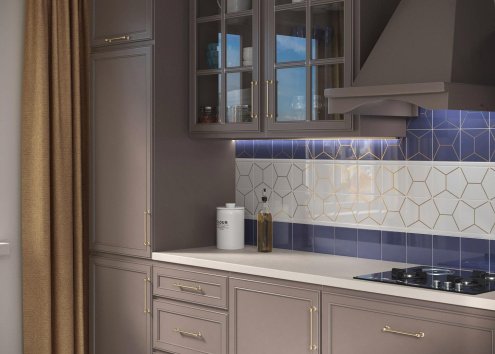 Керамическая плитка Kerama Marazzi Витраж синий глянцевая 150х150х6,9мм декор OP/C181/17065 рис 2