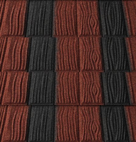 Композитная черепица гонт Metrotile iShake красно-черный с посыпкой 1340х430 мм рис 1