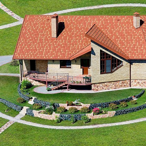 Композитная черепица гонт Metrotile MetroBond терракотово-желтый с посыпкой 1330х410 мм рис 4