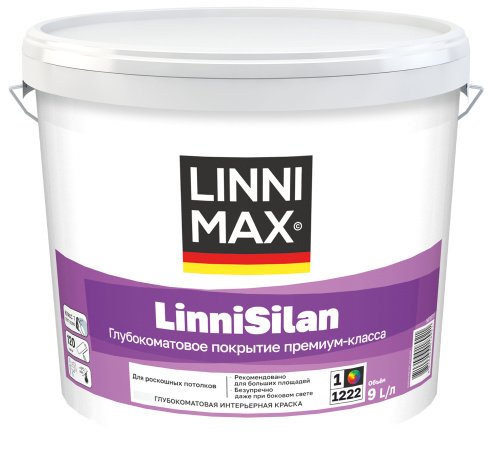 Краска водно-дисперсионная LINNIMAX LinniSilan Base1 белая 9 л рис 1