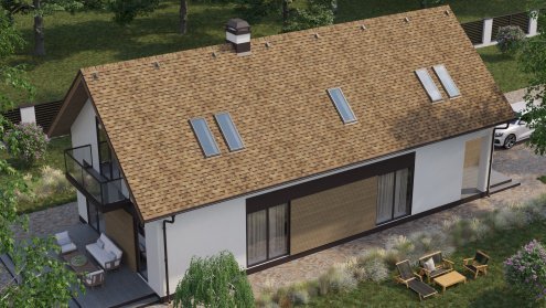 Гибкая битумная черепица гонт Tegola Business Unica Piemonte cedro libanese 428 1000х337 мм рис 3