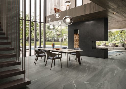 Керамогранит Italon Metropolis Graphite Dark naturale/rettificato 1600х800х9мм рядовая плитка 610010002344 рис 2