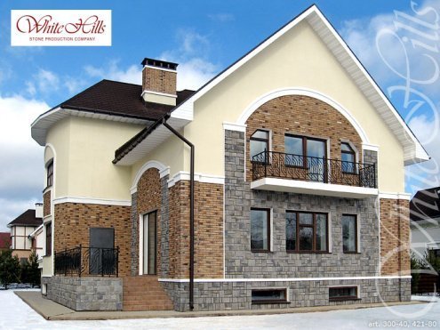 Искусственный камень плоский White Hills Лондон Брик 300-40 бежевый рис 11