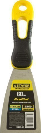 Шпатель STAYER PROFESSIONAL нержавеющее профилированное полотно, 2к ручка, 60 мм арт.10045-06 рис 2