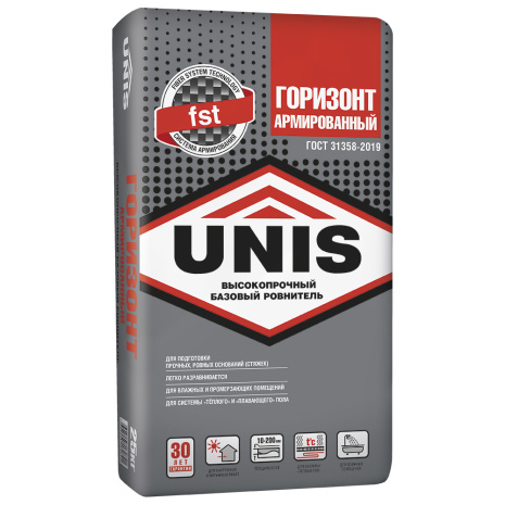 Ровнитель для пола Unis Горизонт Армированный 25 кг рис 1