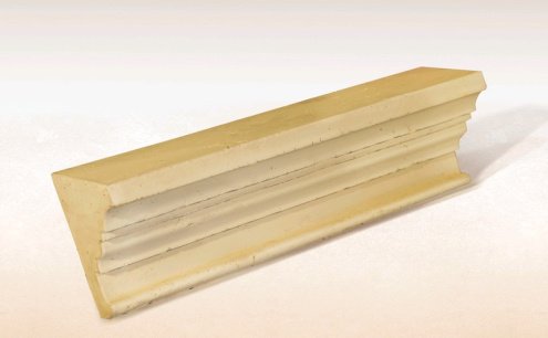 Декоративное изделие из бетона Eco Stone (Эко Стоун) цвет: 00, размер: 500х150х100мм, Карниз К-07 прямой рис 1