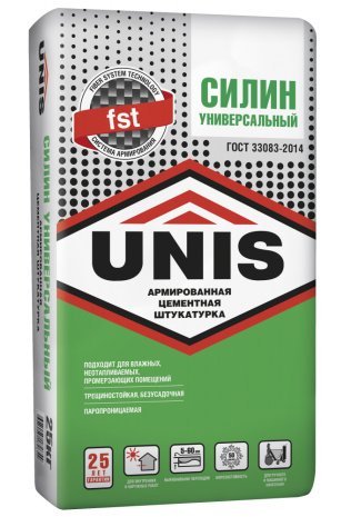 Штукатурка универсальная Unis Силин мешок 25 кг рис 1