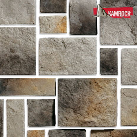Искусственный камень плоский Kamrock Средневековая стена 03310 серый рис 1
