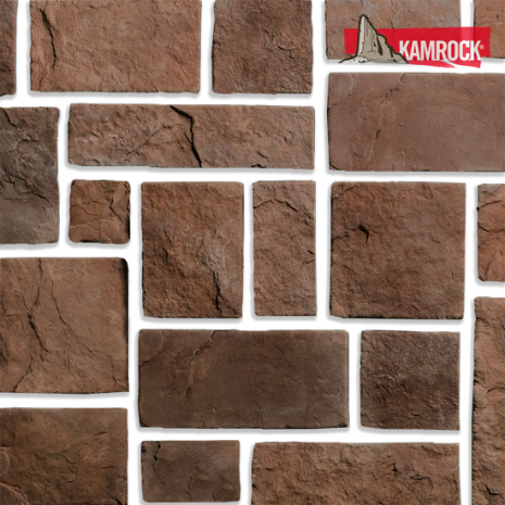 Искусственный камень плоский Kamrock Средневековая стена 03370 коричневый рис 1