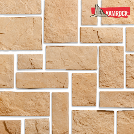 Искусственный камень плоский Kamrock Средневековая стена 03380 бежевый рис 1