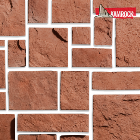 Искусственный камень плоский Kamrock Средневековая стена 03390 красный рис 1