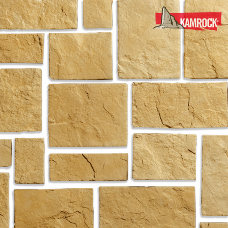 Искусственный камень плоский Kamrock Средневековая стена 03440 желтый рис 1