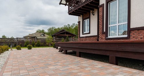 Тротуарная плитка Braer Premium Старый город "Ландхаус" койот частичный прокрас 80/160/240х160х60 мм рис 2