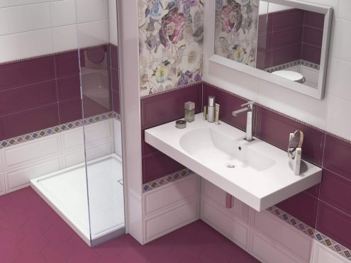 Керамическая плитка Kerama Marazzi Бисер фиолетовый глянцевая 200х14х10мм бордюр карандаш POF015 рис 2