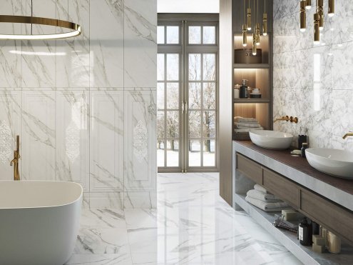 Керамическая плитка Kerama Marazzi Прадо белый глянцевая 1200х400х12мм декор панель 14002R рис 3