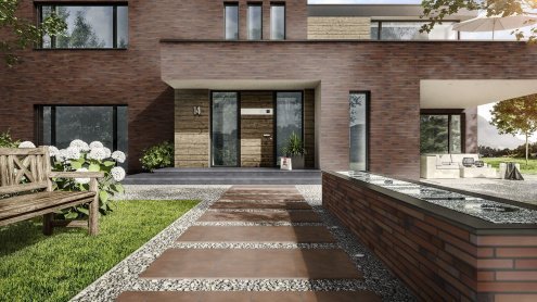 Искусственный камень плоский Atlas Stone Клинкер широкий 057 коричневый рис 2