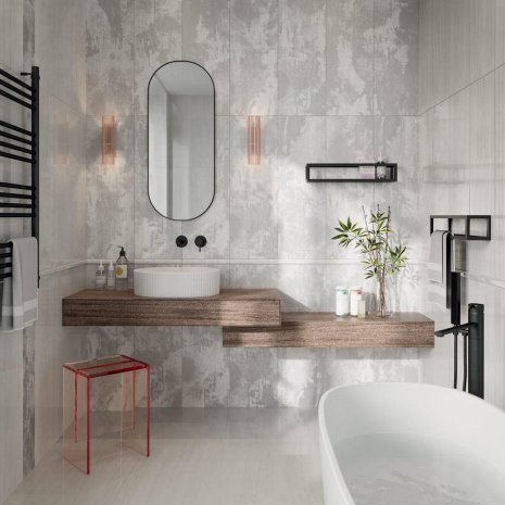 Керамическая плитка Kerama Marazzi Белем Серый Глянцевая/лаппатированная 300х25х19мм бордюр SPA047R рис 2