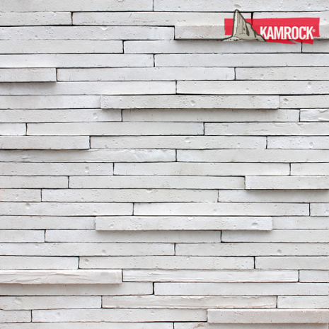 Искусственный камень плоский Kamrock Скандинавский камень 38020/высокий белый рис 1