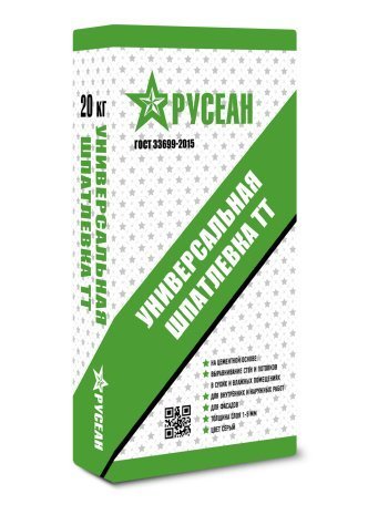 Шпатлевка Русеан TT фасадная, цвет: серый (мешок 20кг) рис 1