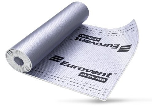 Пароизоляционная мембрана Eurovent Aktiv PRO 830 г/м2 25х1 м алюминиевый рис 1