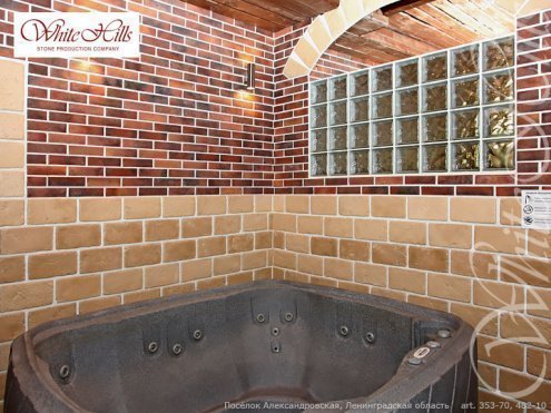 Искусственный камень плоский White Hills Терамо Брик 353-70 красный рис 5
