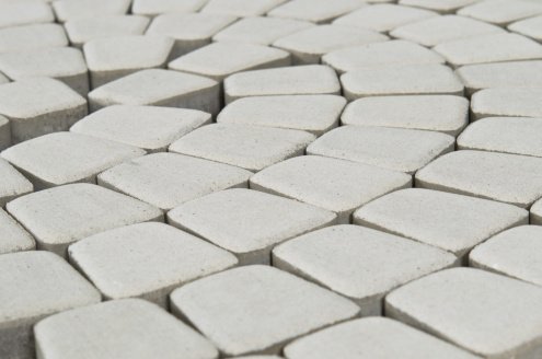 Тротуарная плитка Braer Standart Классико круговая белый частичный прокрас 110/73х115х60 мм рис 1
