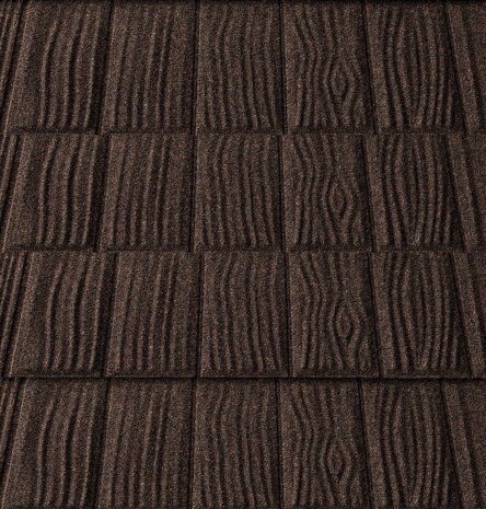 Композитная черепица гонт Metrotile iShake кофе с посыпкой 1340х430 мм рис 1