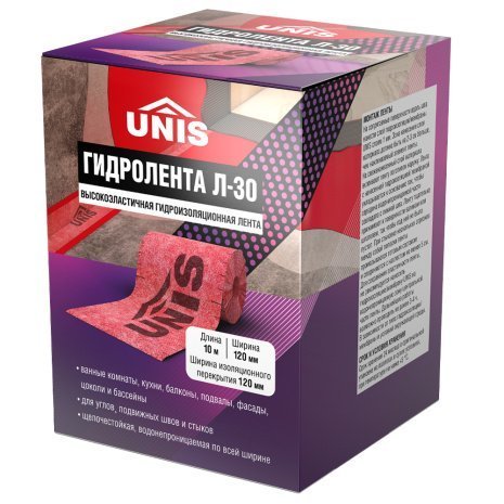 Гидроизоляционная лента высокоэластичная Unis Гидролента Л-30 рис 1