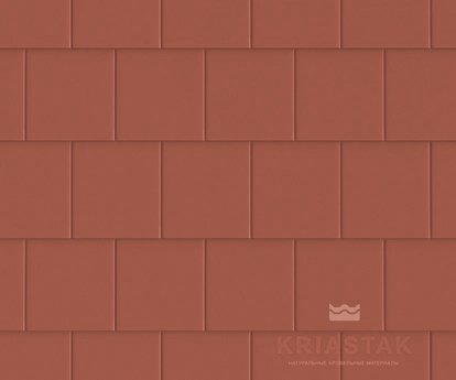Цементно-песчаная черепица рядовая Kriastak Platt кирпично-красный матовое 420х330 мм рис 3
