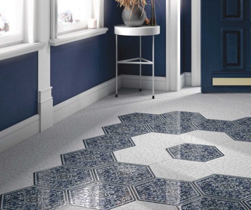 Керамогранит Kerama Marazzi Парк Гуэля бело-серый лаппатированная 334х290х8мм рядовая плитка SG27009N рис 2