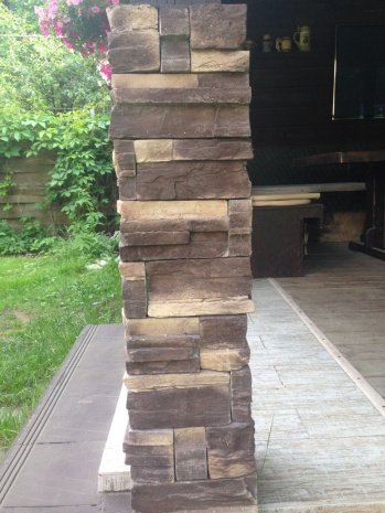 Искусственный камень плоский Eco Stone Вислер 13-30 коричневый рис 2
