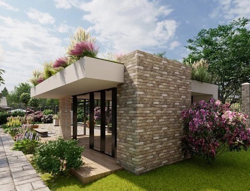 Искусственный камень плоский White Hills Торн Брик 329-20 серо-коричневый рис 2