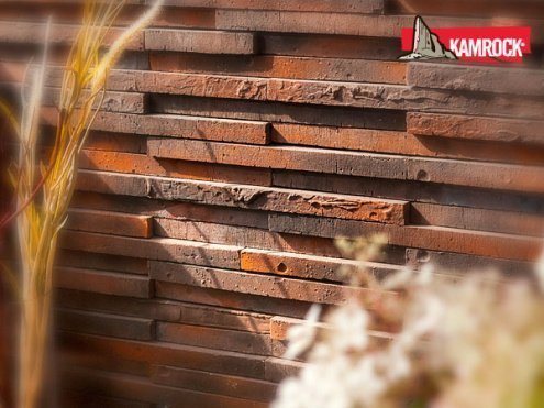 Искусственный камень плоский Kamrock Скандинавский камень 38090/высокий красный рис 2