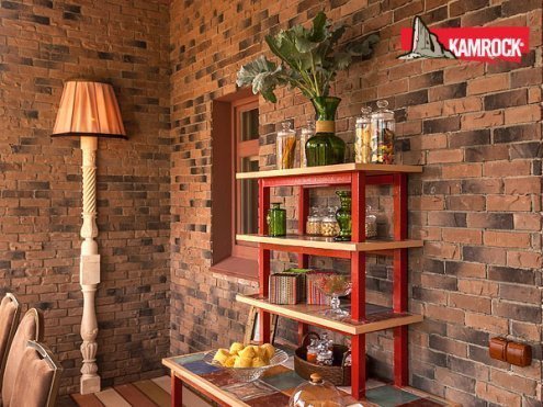 Искусственный камень угловой Kamrock Клинкерный кирпич 34272 коричневый рис 2